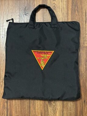 Black Canvas Tote Bag with USMC aviation emblem